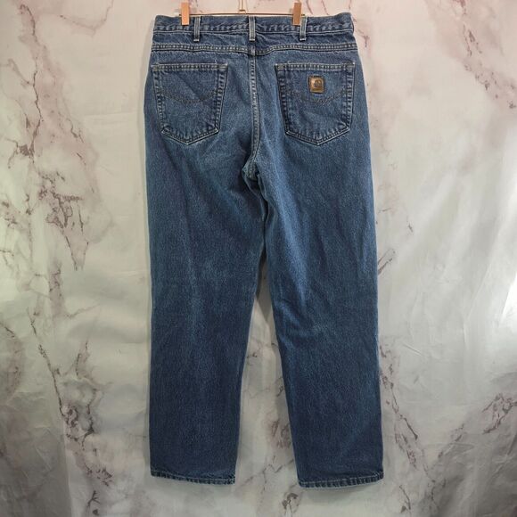 Carhartt Jeans Mens 36 X 32 Denim Vintage Relaxed Fit Medium Wash Straight Leg - Picture 1 of 10